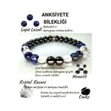 Jewel Anksiyete Bilekliği -%100 Doğaltaş- Lapis Lazuli, Kristal Kuvars, Hematit Ve Oniks Taşlı Bileklik