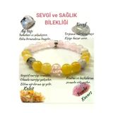 Jewel sarıpembe1 Pozitif Enerj Bilekliği- (Aytaşi, Necef, Kalsit Ve Pembe Kuvars) Sertifikalı