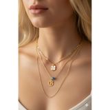 Jewerly Kadın Gold Harmony kombin üçlü B harfli kolye