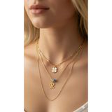 Jewerly Kadın Gold Harmony Kombin Üçlü R Harfli kolye
