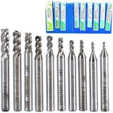 Jewval 10 Adet Hss Düz Shank 4 Flüt End Mill Cnc Matkap Ucu Set 1.5 - Beyaz