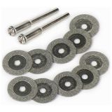 Jewval 12 Parça 16 mm Dremel Elmas Taşlama Diski Minii Dairesel Disk Dremel Için Mini Elmas Taşlama Kesme - Gri