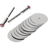 Jewval 12 Parça 32 mm Ahşap Cam Saç Kesme Diski Dremel Mini Dairesel Disk Kıl Testere Döner Dramel - Gri