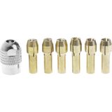 Jewval Dremel ve Benzeri Gravür Için 6+1 Mandren Penset Seti Mandren Penset Seti 1.0-3.2mm M8 6 1 Set - Gri