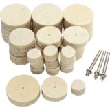Jewval Polisaj Cila Parlatma Keçesi Yün Matkap Ucu Keçe Dremel 13/25/30 mm Toplam 30 Adet Keçe + 3 Aparat