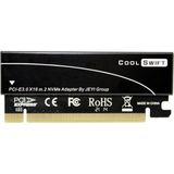 JEYI ColdSwift Black M.2 NVMe to PCIe 3.0 X16 – Alüminyum Heatsink’li SSD Adaptör Kartı