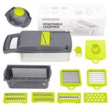 Jfyoda 8 Bıçaklı Pro Sebze Doğrayıcı:Mandoline Dilimleyici Soğan Doğrayıcı Dicer Yumurta Ayırıcı Dilimleyici Sebze Doğrayıcı Kesici Dilimleyici Gıda Doğrayıcı Mutfak için Konteynerli Dicer Dilimleyic
