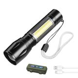 Jfyoda LED El Feneri USB Işık Yüksek Lümenli Zumlanabilir El Feneri Yan Aydınlatmalı Kamp Yürüyüşü Macera Ev Acil Durumları için 3 Işık Modu