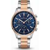 Jg. Polo Club Erkek Kol Saati Altın ve Gümüş Renk, Mavi Kadran - Şık Metal Kordon, 2 Yıl Garantili - 41 mm - 45 mm
