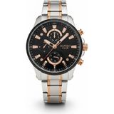 Jg. Polo Club Erkek Kol Saati Çift Renk, Siyah Kadran - Şık Metal Kordon, 2 Yıl Garantili - 41 mm - 45 mm