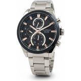 Jg. Polo Club Erkek Kol Saati Gümüş Renk, Siyah Kadran - Şık Metal Kordon, 2 Yıl Garantili - 41 mm - 45 mm