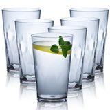 JGIRL Kırılmaz Plastik İçecek Bardakları [6'lı Set] Kırılmaz İçme Bardakları, Yeniden Kullanılabilir İçme Bardakları, Plastik cam bardak, İçme Bardağı, Bulaşık Makinesinde Yıkanabilir (16 oz)