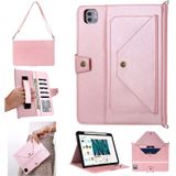 JH 2021/2020 iPad Pro 11 Kılıfı, Kalem Tutuculu iPad 11 İnç Kılıf, Destek Standı, Para Cebi, Omuz Askısı, Otomatik Uyku/Uyanma Özellikli El Kayışı Açılır Kapak (Pembe, 11 inç 001)