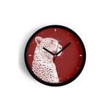 Jhaar Asil Leopar Tasarım Modern Duvar Saati - 30Cm - Önü Camlı Siyah Kasa - Sessiz Mekanizma