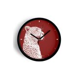 Jhaar Asil Leopar Tasarım Modern Duvar Saati - 35Cm - Önü Camlı Siyah Kasa - Sessiz Mekanizma