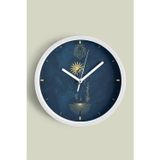Jhaar Aslan Burcu - Burçlar Modern Duvar Saati - 25Cm - Önü Camlı Beyaz Kasa - Sessiz Mekanizma