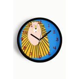 Jhaar Aslan Tasarım Modern Duvar Saati - Çocuk Odası Duvar Saati - 30Cm - Önü Camlı Siyah Kasa