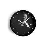 JHAAR Atatürk Modern Duvar Saati - Orta Boyut 30 cm - Siyah Kasa - Camlı Sessiz