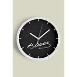 JHAAR Atatürk Temalı Dekoratif Modern Duvar Saati - 30cm - Önü Camlı Beyaz Kasa - 30 x 30 cm