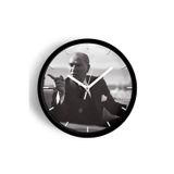 Jhaar Atatürk Temalı Dekoratif Modern Duvar Saati - 35 Cm - Önü Camlı Siyah Kasa - Sessiz Mekanizma