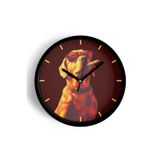 Jhaar Cool Golden Köpek Tasarım Modern Duvar Saati - 25Cm - Önü Camlı Siyah Kasa - Sessiz Mekanizma