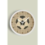 Jhaar Futbol Topu Tasarımı Modern Duvar Saati - Çocuk Odası Duvar Saati - 25Cm - Önü Camlı Beyaz Kasa