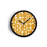 Jhaar Geometrik Desenli Modern Duvar Saati - 25Cm - Önü Camlı Siyah Kasa - Sessiz Mekanizma