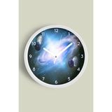 JHAAR Gezegenler Modern Tasarım Duvar Saati - 30CM - Önü Camlı Beyaz Kasa - Sessiz Mekanizma - 30 x 30 cm
