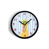 Jhaar Gözlüklü Ördek Modern Çocuk Odası Duvar Saati - 25Cm - Önü Camlı Siyah Kasa - Sessiz Mekanizma