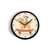 Jhaar Kay Kay Yapan Sevimli Köpekler Modern Çocuk Odası Duvar Saati - 30Cm - Önü Camlı Siyah Kasa