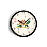 Jhaar Kaykay Yapan Kaplumbağa Modern Duvar Saati - Çocuk Odası Duvar Saati - 35Cm - Önü Camlı Siyah Kasa
