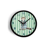 Jhaar Kedi Tasarım Modern Çocuk Odası Duvar Saati - 25Cm - Önü Camlı Siyah Kasa - Sessiz Mekanizma