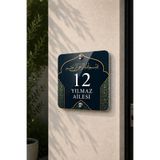 JHAAR Kişiye Özel Pleksi Kapı İsimliği – Modern & Lüks UV Baskılı Dekoratif Kapı Numarası- Besmele Yazılı İslamik Tasarım 20x20 cm