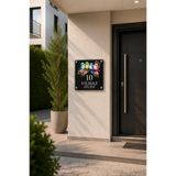JHAAR Kişiye Özel Pleksi Kapı İsimliği – Modern & Lüks UV Baskılı Dekoratif Kapı Numarası - Renkli Kuşlar 30x30 cm