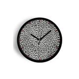 Jhaar Leopar Desenli Modern Duvar Saati - 25Cm - Önü Camlı Siyah Kasa - Sessiz Mekanizma