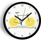 JHAAR Limon Bisikleti Modern Tasarım Mutfak Duvar Saati - 30cm - Önü Camlı Siyah Kasa - 30 x 30 cm