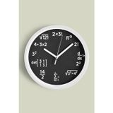 Jhaar Matematik Dehası Tasarım Modern Duvar Saati - 25Cm - Önü Camlı Beyaz Kasa - Sessiz Mekanizma