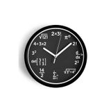 Jhaar Matematik Dehası Tasarım Modern Duvar Saati - 25Cm - Önü Camlı Siyah Kasa - Sessiz Mekanizma