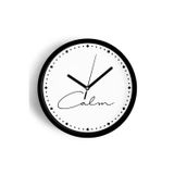 Jhaar Modern Yazılı Tasarım - '' Calm '' Duvar Saati - 35Cm - Önü Camlı Siyah Kasa - Sessiz Mekanizma