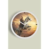 Jhaar Mustafa Kemal Atatürk Tasarımlı Modern Duvar Saati - 35Cm - Önü Camlı Beyaz Kasa - Sessiz Mekanizma