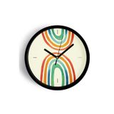 Jhaar Pastel Gökkuşağı Çocuk Odası Modern Duvar Saati - 25Cm - Önü Camlı Siyah Kasa - Sessiz Mekanizma