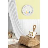 Jhaar Renkli Kaz / Ördek Çocuk Odası Duvar Saati - 30Cm - Önü Camlı Beyaz Kasa - Sessiz Mekanizma