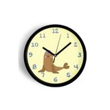Jhaar Sevimli Fok Balığı Çocuk Odası Duvar Saati - 25Cm - Önü Camlı Siyah Kasa - Sessiz Mekanizma