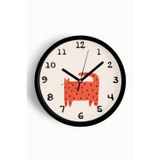 Jhaar Sevimli Kedi Tasarım Modern Duvar Saati - Çocuk Odası Duvar Saati - 30Cm - Önü Camlı Siyah Kasa