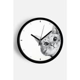 Jhaar Sevimli Kedi Temalı Modern Duvar Saati - 35Cm - Önü Camlı Siyah Kasa - Sessiz Mekanizma