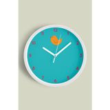 Jhaar Sevimli Kuş Çocuk Odası Modern Duvar Saati - 25Cm - Önü Camlı Beyaz Kasa - Sessiz Mekanizma