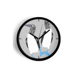 Jhaar Sevimli Kuş Temalı Modern Duvar Saati - Çocuk Odası - 25Cm - Önü Camlı Siyah Kasa - Sessiz Mekanizma