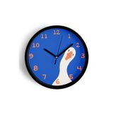 Jhaar Sevimli Ördek / Kaz Tasarım Çocuk Odası Duvar Saati - 30Cm - Önü Camlı Siyah Kasa - Sessiz Mekanizma