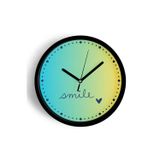 Jhaar ' Smile '' Yazılı Modern Tasarım Duvar Saati - 30Cm - Önü Camlı Siyah Kasa - Sessiz Mekanizma