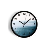 Jhaar Sonsuz Deniz Manzaralı Modern Duvar Saati - 35Cm - Önü Camlı Siyah Kasa - Sessiz Mekanizma